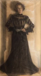Retrato de la esposa del artista: Marie Kroyer